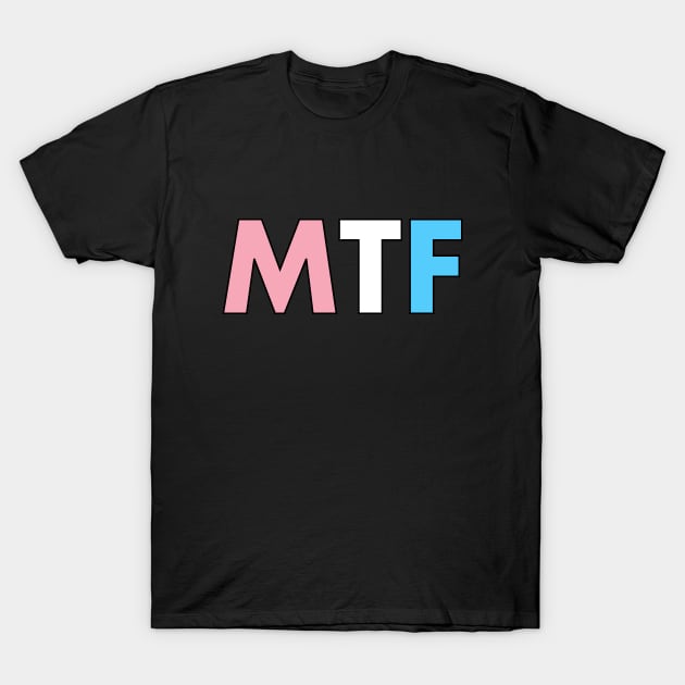 MTF Transgender Flag Colors - Male To Female T-Shirt by MonkeyButlerDesigns